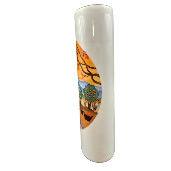 Vintage Reutter Porzellan West Germany Fall Scene Vase - Picture 6 of 14